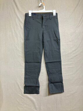 IZOD Flat Front Pants Women's Size 12 Gray Stretch Tough Cotton Chino Regular